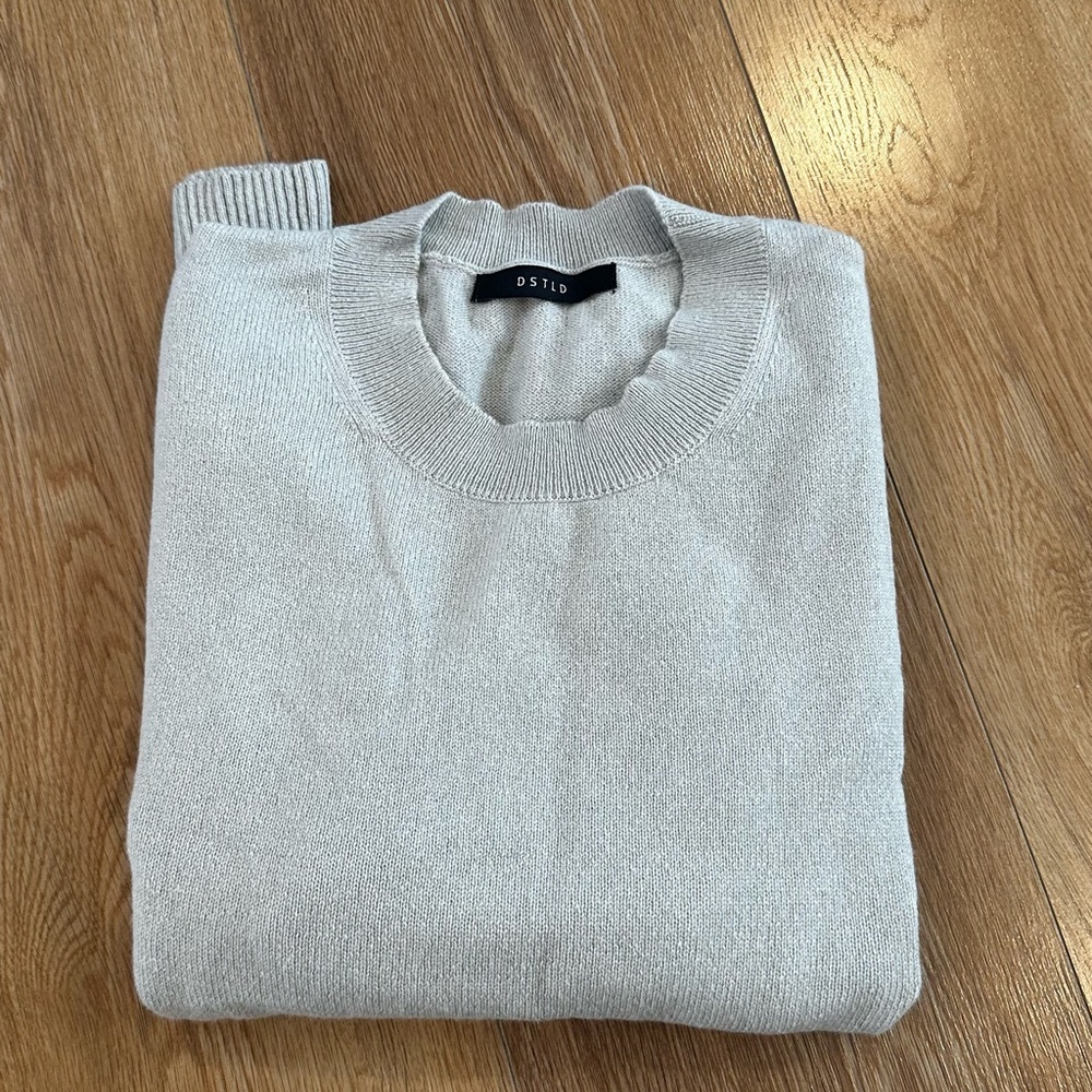 Women’s DSTLD Cashmere Crew Neck Sweater, color: stone, size: small